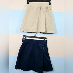 Cat & Jack Girls Beige and Navy Skirts with Button Detail